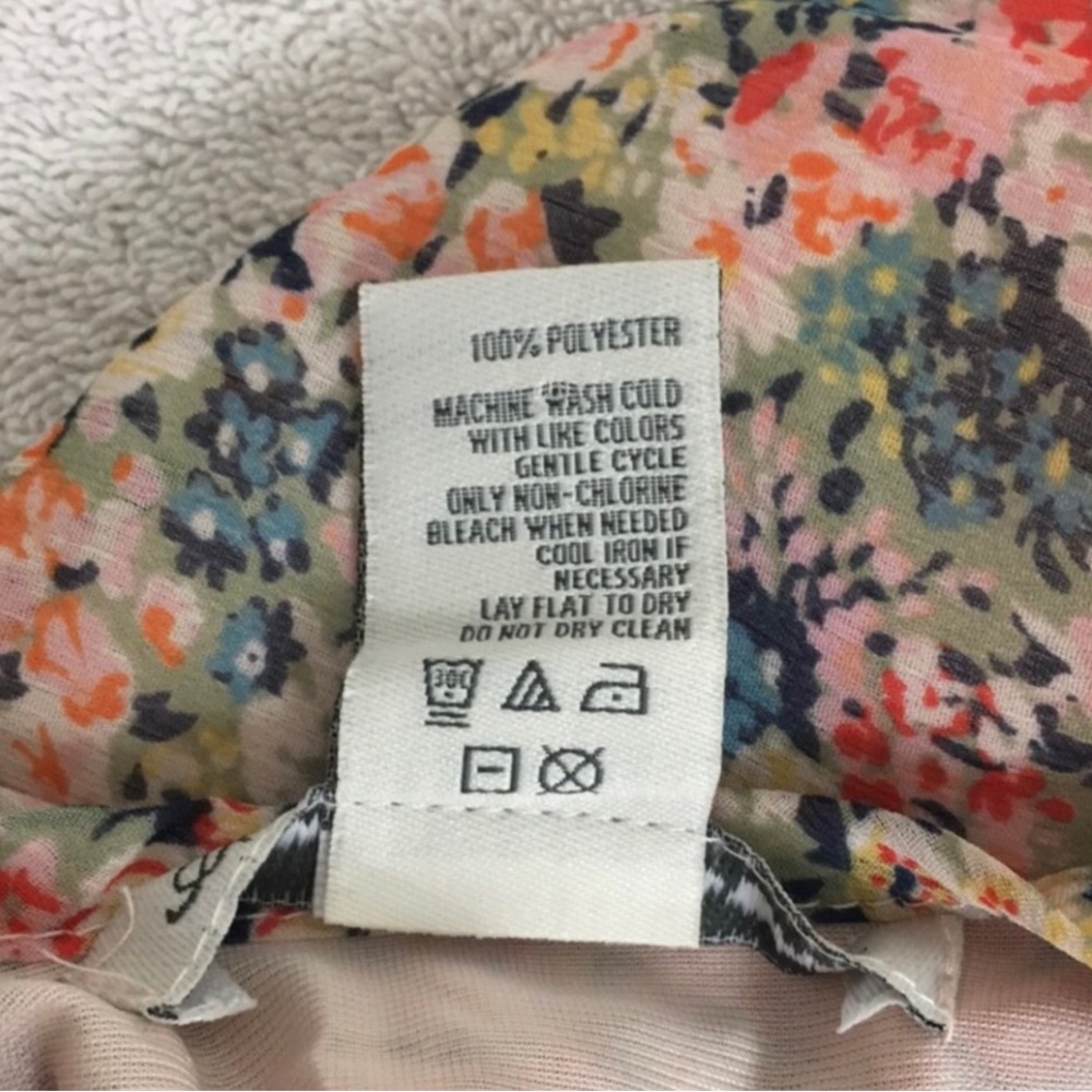 American Rag Blush Multi Floral Lace Detail Tiered Mini Dress Size Small Girly - Picture 13 of 16